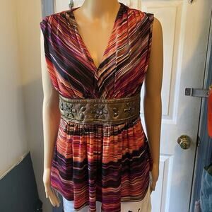 Y2K Grass Babydoll Top Colorful Preppy Fairy Dollette Kawaii Rhinestone Women M